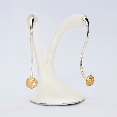 Pendientes Tromla de Plata y Oro de 18 kt