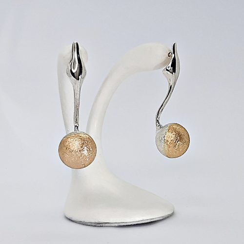 Pendientes Esfera Plata Oro