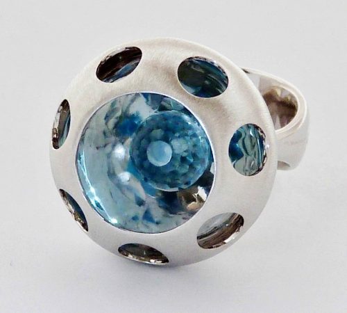 Anillo VOLP. Topacio Azul