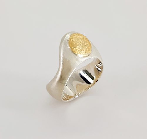 Anillo Concha Plata Oro